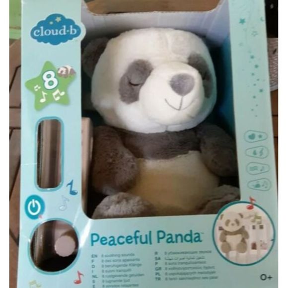 Cloud B Peaceful Panda Sleep Soothers, NIB. Color Grey and Ivory. - Picture 1 of 9